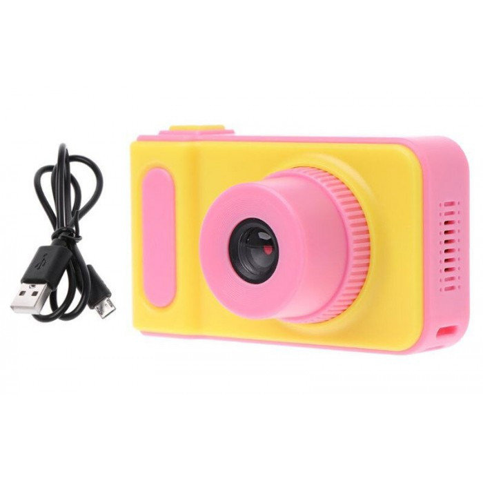 

Детский фотоаппарат ABX Photo Camera Kids V7 5369 Желтый с розовым
