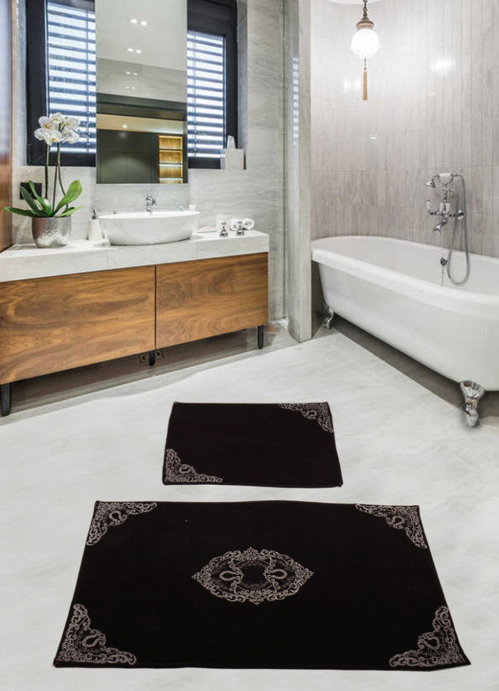 

Набор ковриков для ванной комнаты с гипюром Diva Pretty Black 60*100+50*60 11007277