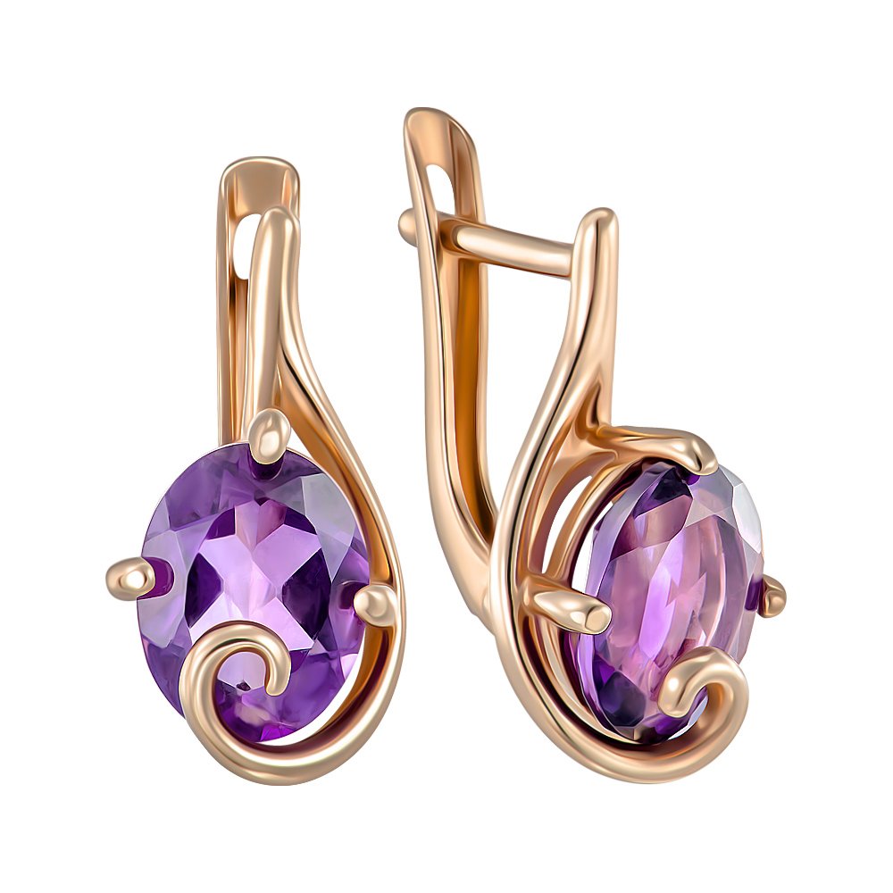 

Серьги из красного золота с аметистами 000149716