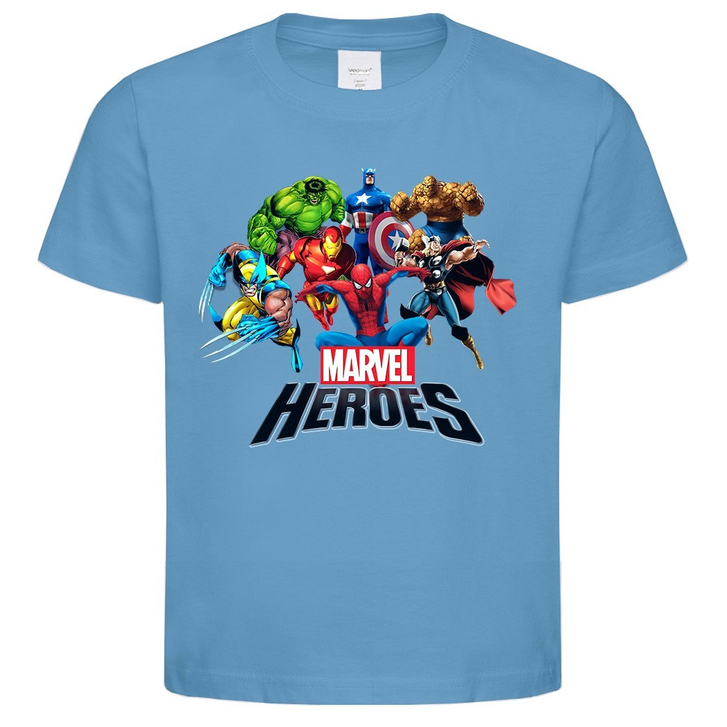 

Футболка Детская Marvel Heroes голубая 128см