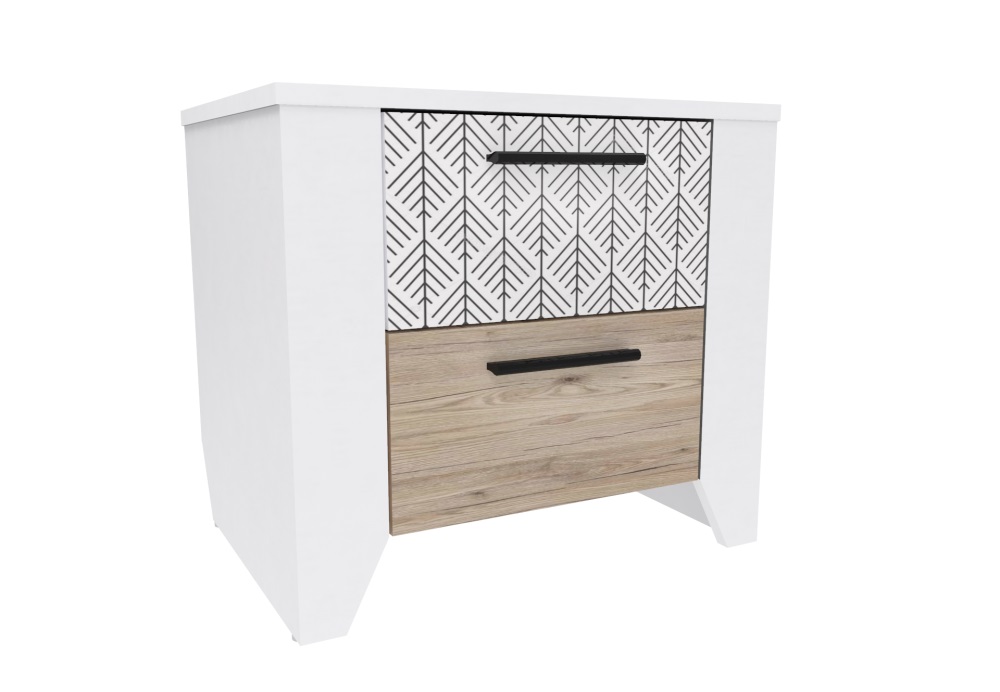 

Тумба прикроватная в спальню из ДСП Нордик 500х380х450 мм белый/секвойя/фотопечать Неман