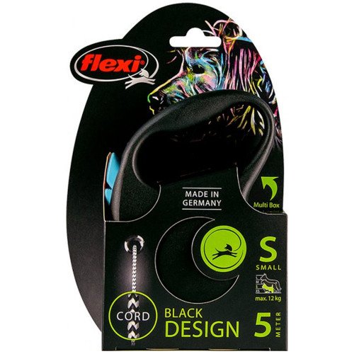 

Рулетка Flexi Black Design S, для собак, 5 м, трос, синяя