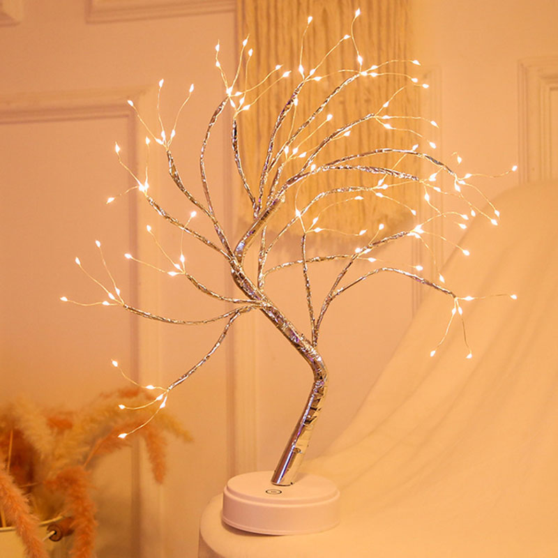 

Светодиодный ночник Lesko Y-2121 Теплый свет Дерево USB настольная лампа светильник