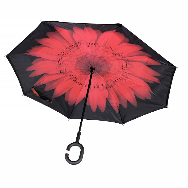 

Зонт Lesko Up-Brella Цветок Красный ветрозащитный обратное сложение умный зонт антизонт зонт-наоборот