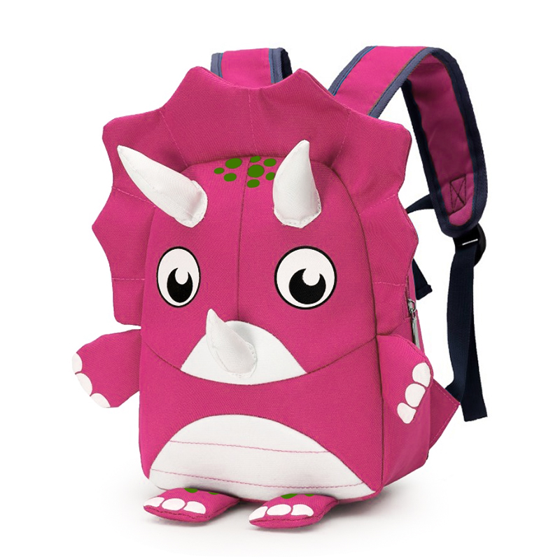 

Дошкольный рюкзак Cute Triceratops Lesko 293 Pink с ремешком анти-потеряшкой детский для прогулок