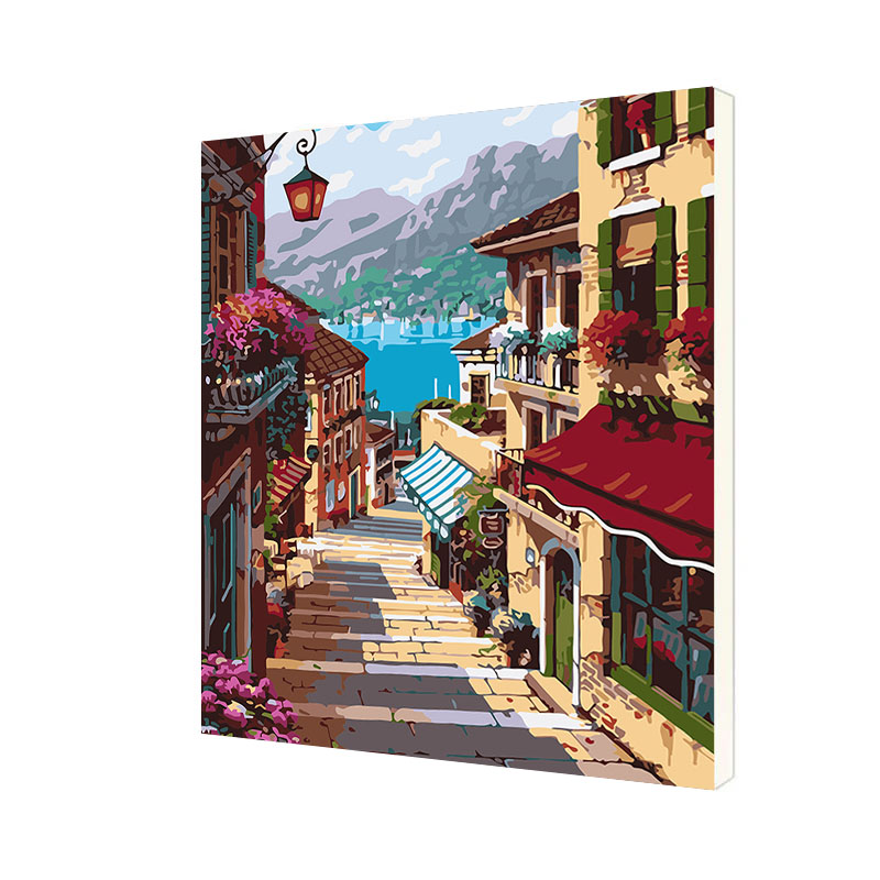 

Картина по номерам Lesko DIY WH-A563 "Деревня Белладжио" 40-50см набор для творчества живопись