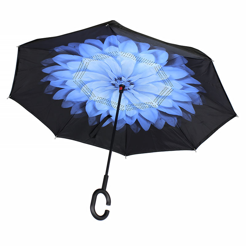 

Зонт Lesko Up-Brella Цветок Синий новинка моды двустронний зонт ветрозащитный обратное сложение