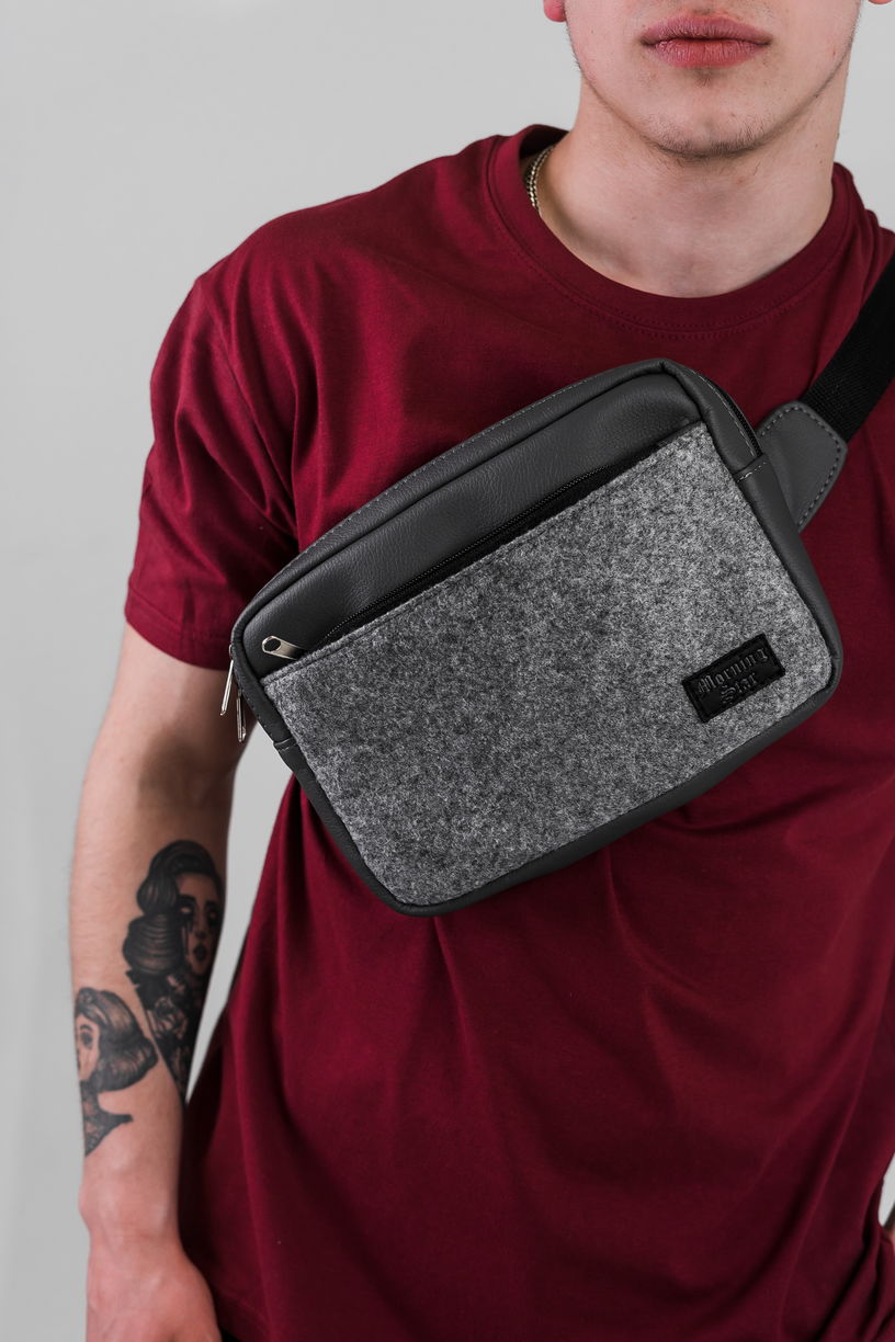 

Сумка на пояс Morning Star FlyGrey сіра S3030002