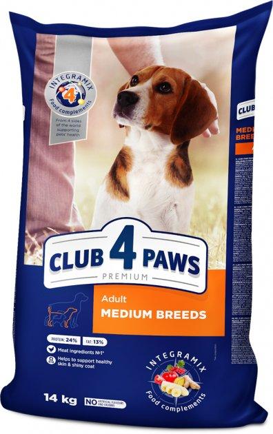 

Сухой корм для собак средних пород CLUB 4 PAWS PREMIUM 14 кг