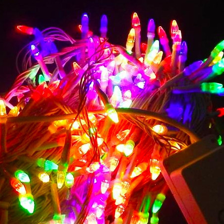 

Гирлянда Bonita Нить Конус рис светодиодная LED 200 лампочек Мульти, 1000 см, белый провод (1-27)