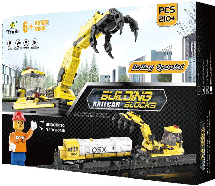 

Железная дорога Fenfa 1:87 с конструктором, свет + звук (6910010608346)
