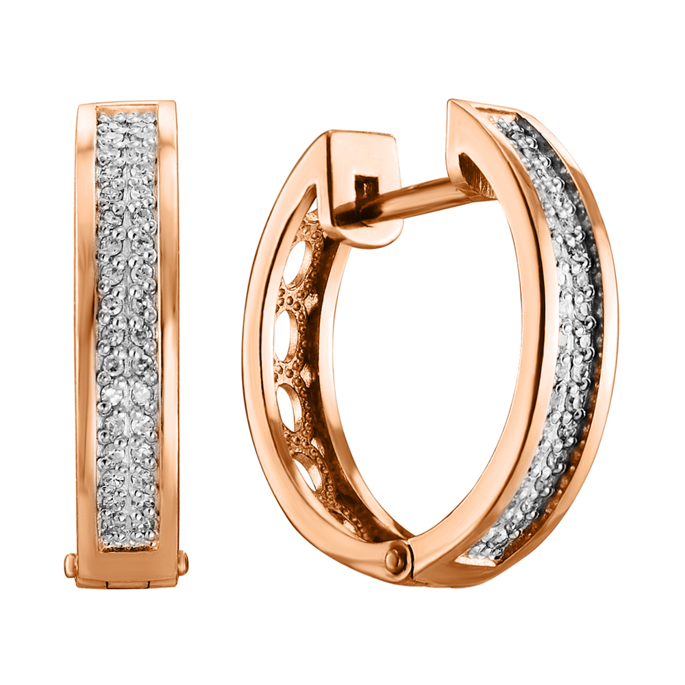 

Золотые серьги-конго в комбинированном цвете с бриллиантами 000139831