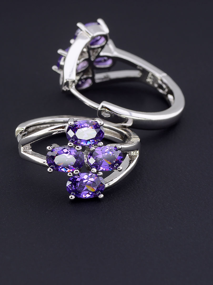 

Серьги с фиолетовым фианитом Xuping №9058877