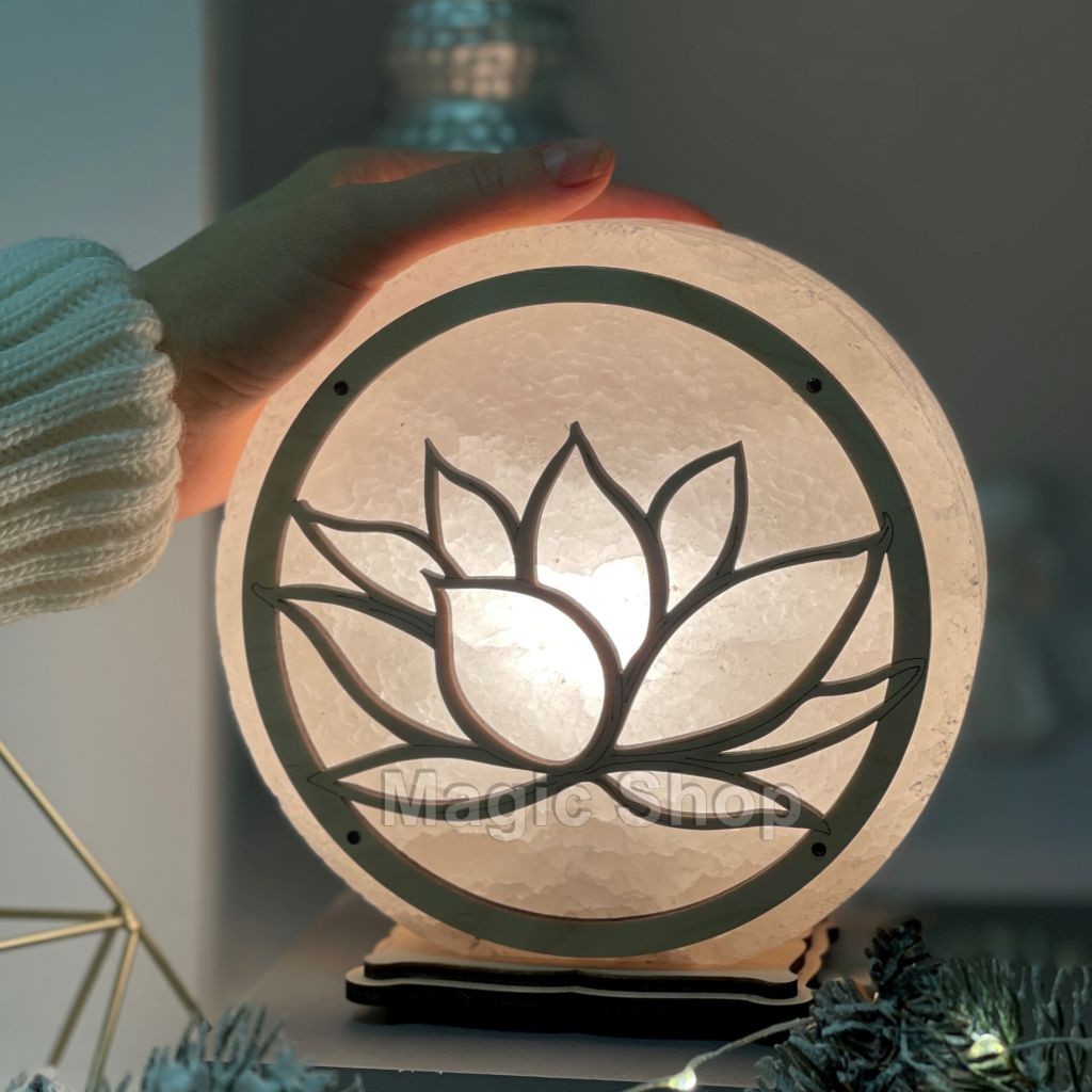 

Соляная лампа- Ночник HealthLamp Лотос с регулятором яркости в Подарочной упаковке