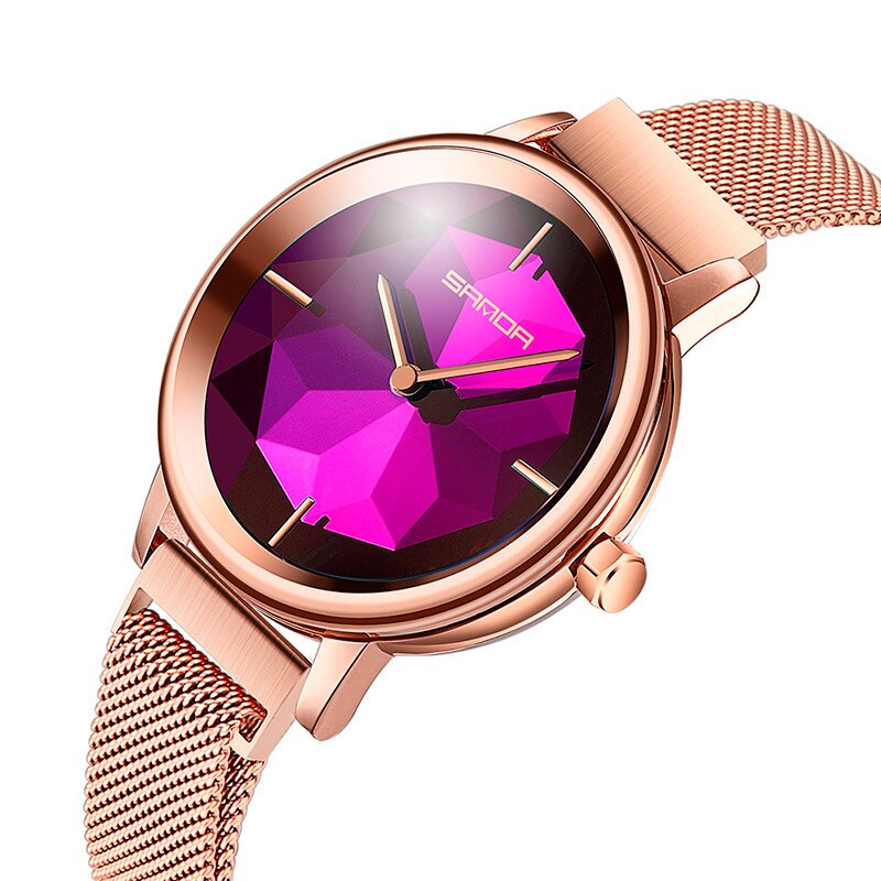 

Женские часы Sanda crystal purple