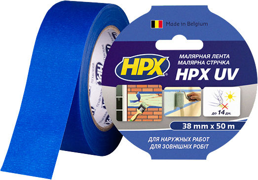 

Малярная лента HPX UV для наружных работ с УФ-защитой 38 мм х 50 м Синяя (MU3850)