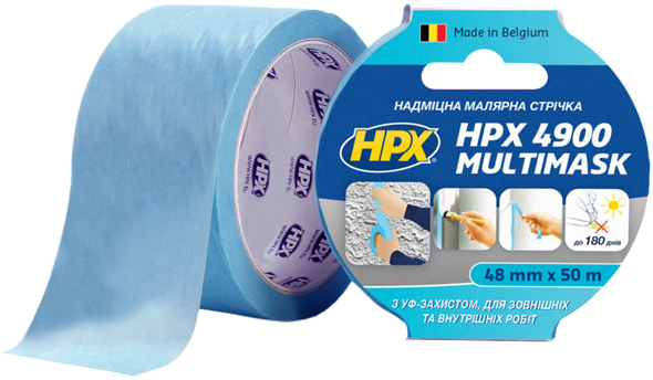 

Малярная лента HPX 4900 Multimask сверхпрочная с УФ-защитой 48 мм х 50 м Голубая (EW5050)