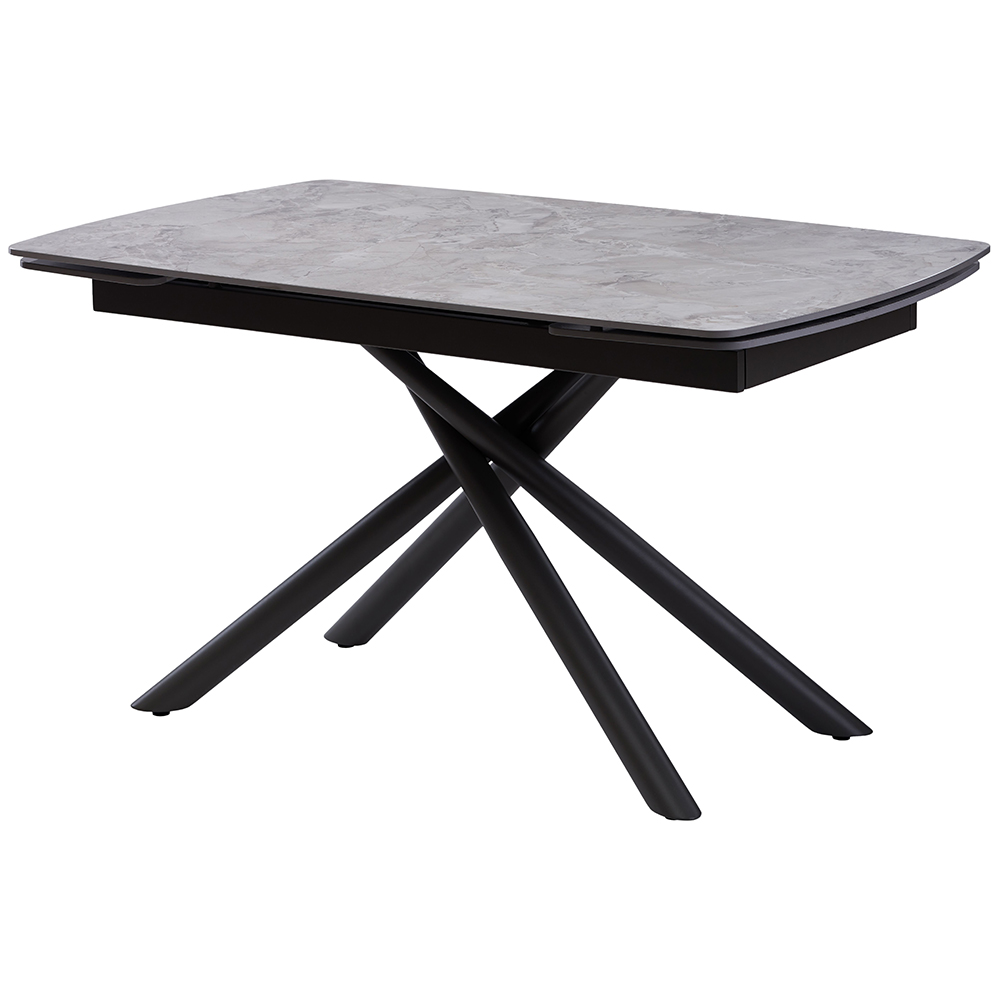 

Стол обеденный раскладной в гостиную, кухню Palermo Grey Stone 140(+60)x90х76 см керамика/металл серый Concepto