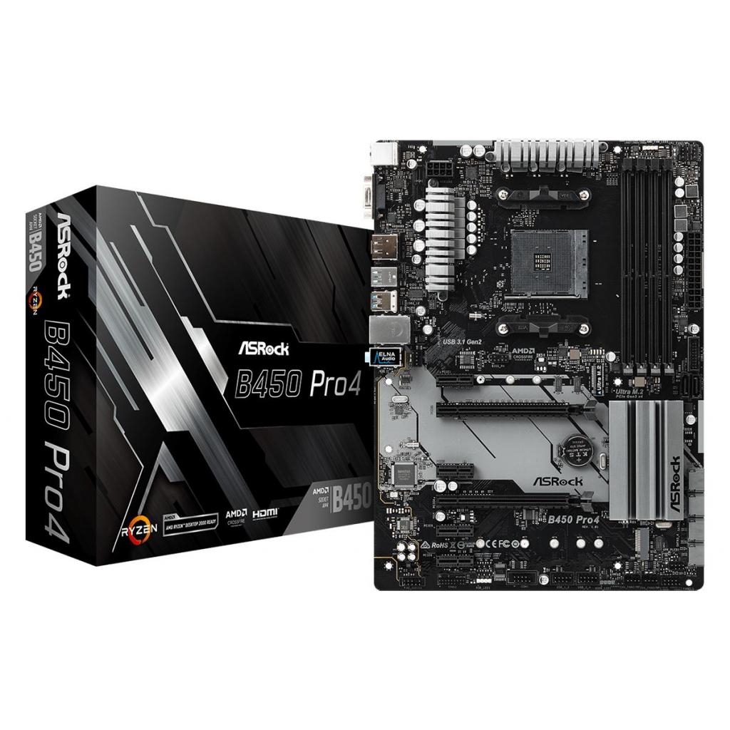 

Материнская плата ASRock B450 Pro4 Socket AM4 (B450 Pro4) Б/У, без планки