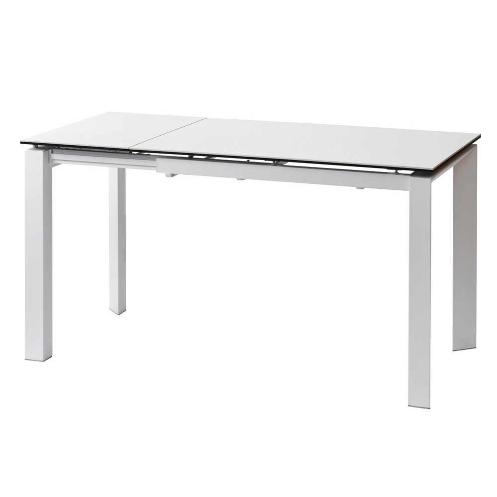 

Стол обеденный раскладной в гостиную, кухню Bright Pure White 102(+40)x70x76 см керамика, металл белый Concepto