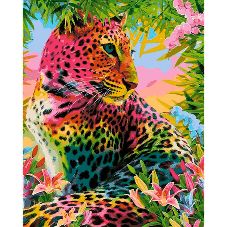 

Картина по номерам Babylon Разноцветный гепард VP1348 40x50см