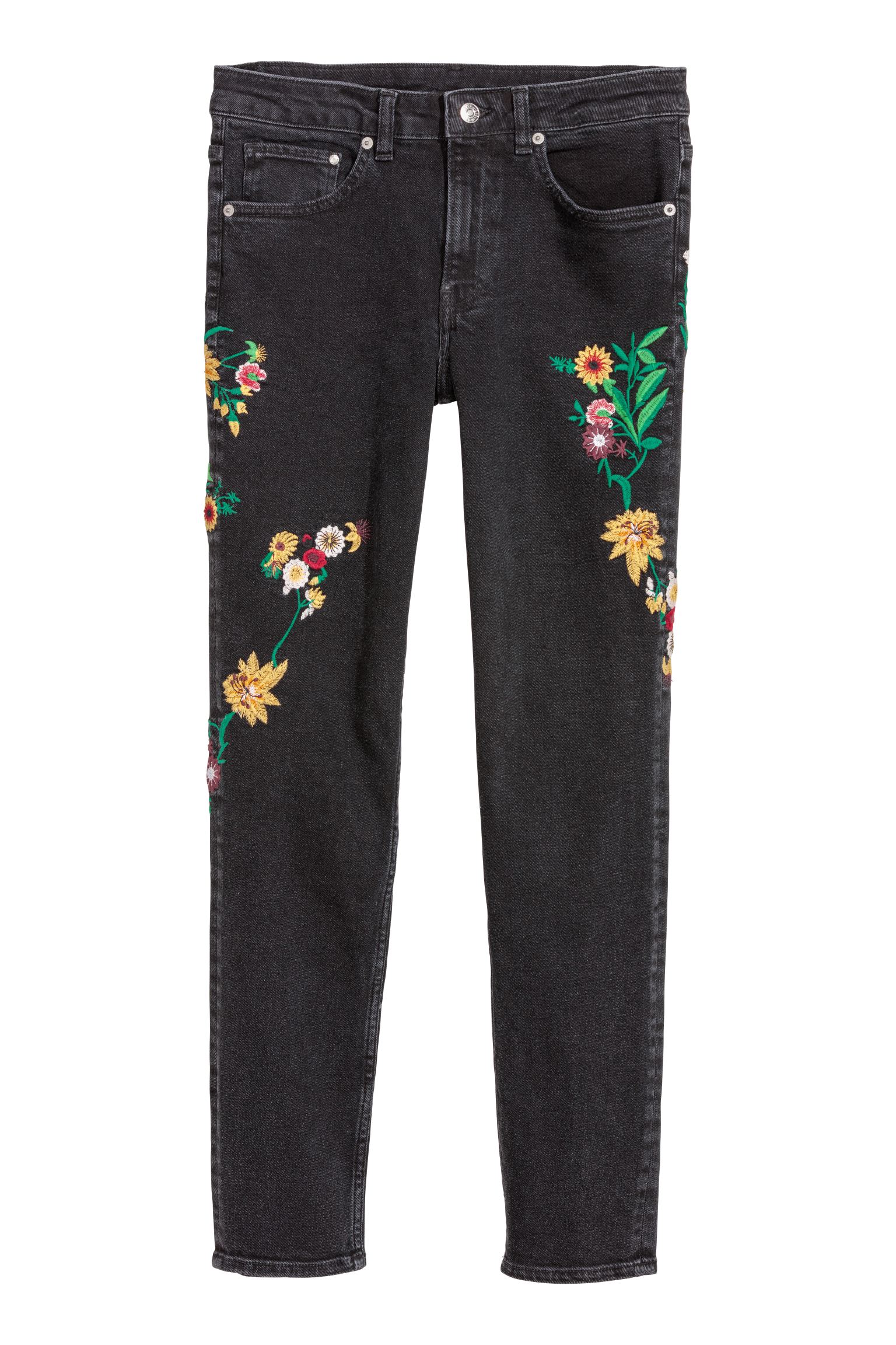 

Джинсы H&M  черный цветы 412618050, Джинсы H&M 28 черный цветы 412618050