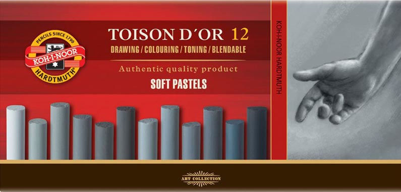 

Пастель сухая Koh-i-Noor Toison Dor набор 12шт. серый 8522/2