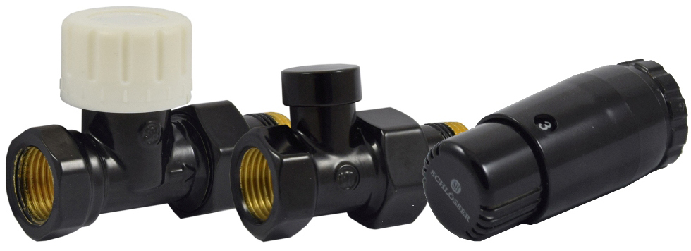 

Комплект радиаторный прямой SCHLOSSER Standard Mini черный 602200057.RAL90051