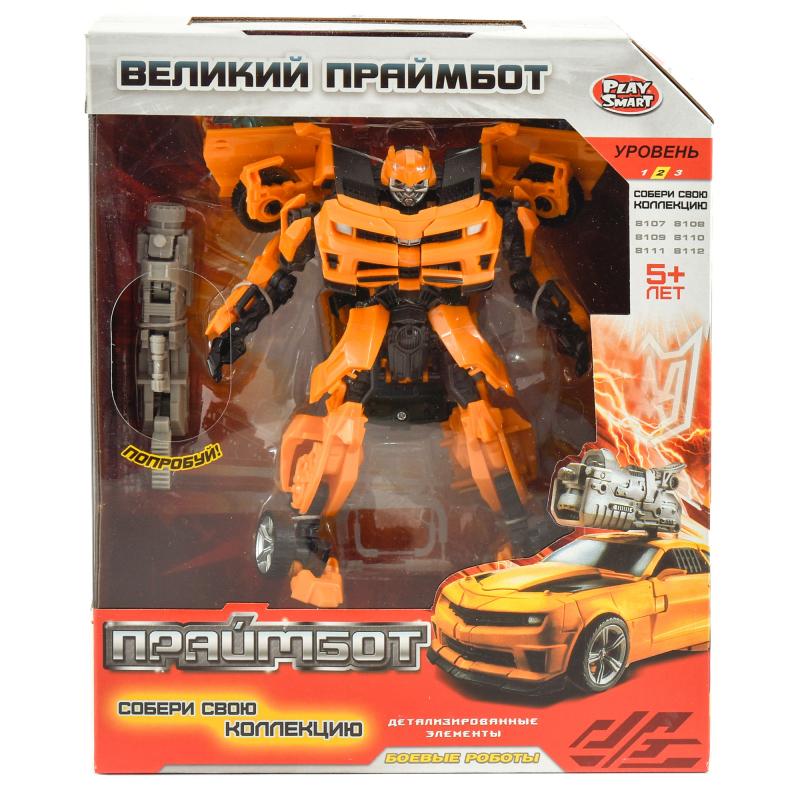 

Игровая фигурка Play Smart "Трансформер Праймбот" собирается в автомобиль пластик 17 см Оранжевый (TB-H602-8108)