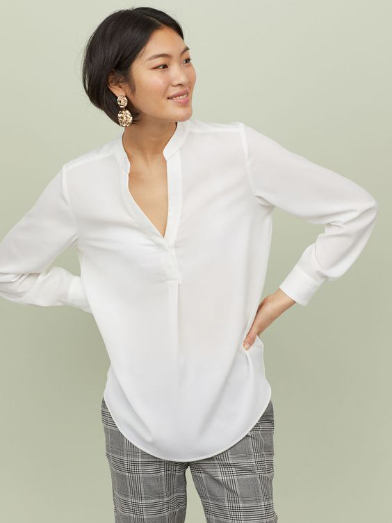 

Блузка H&M 640539b39  Молочная, Блузка H&M 640539b39 36 Молочная