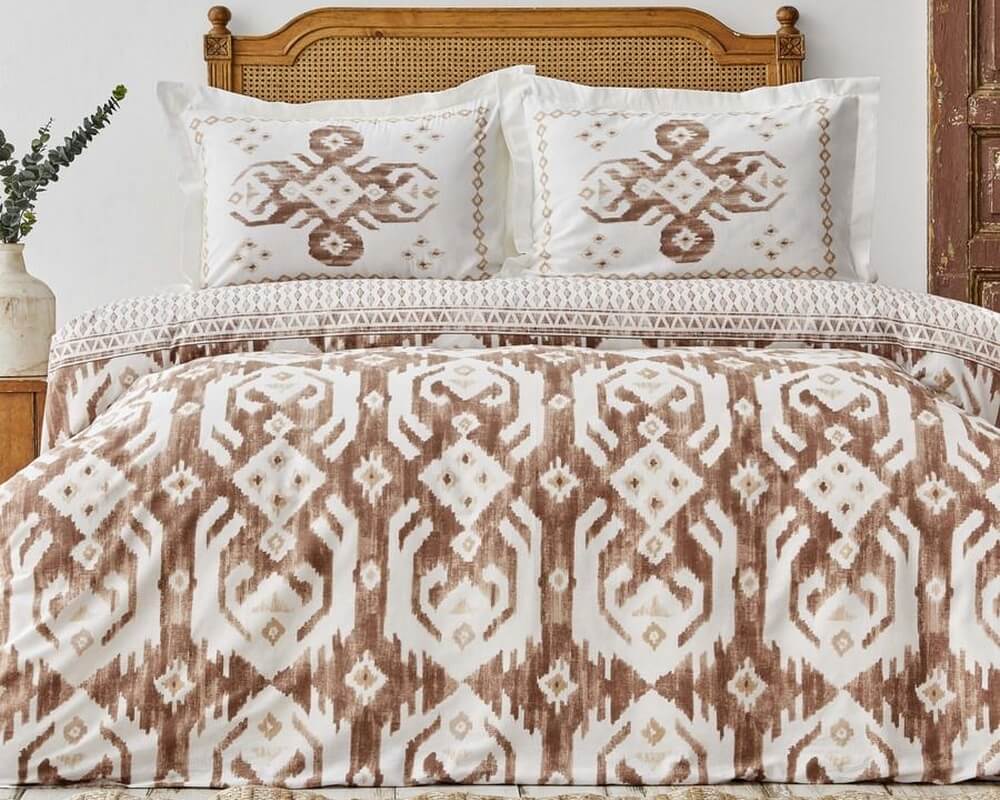 

Турецкое постельное белье Karaca Home ранфорс Neos Bej евро