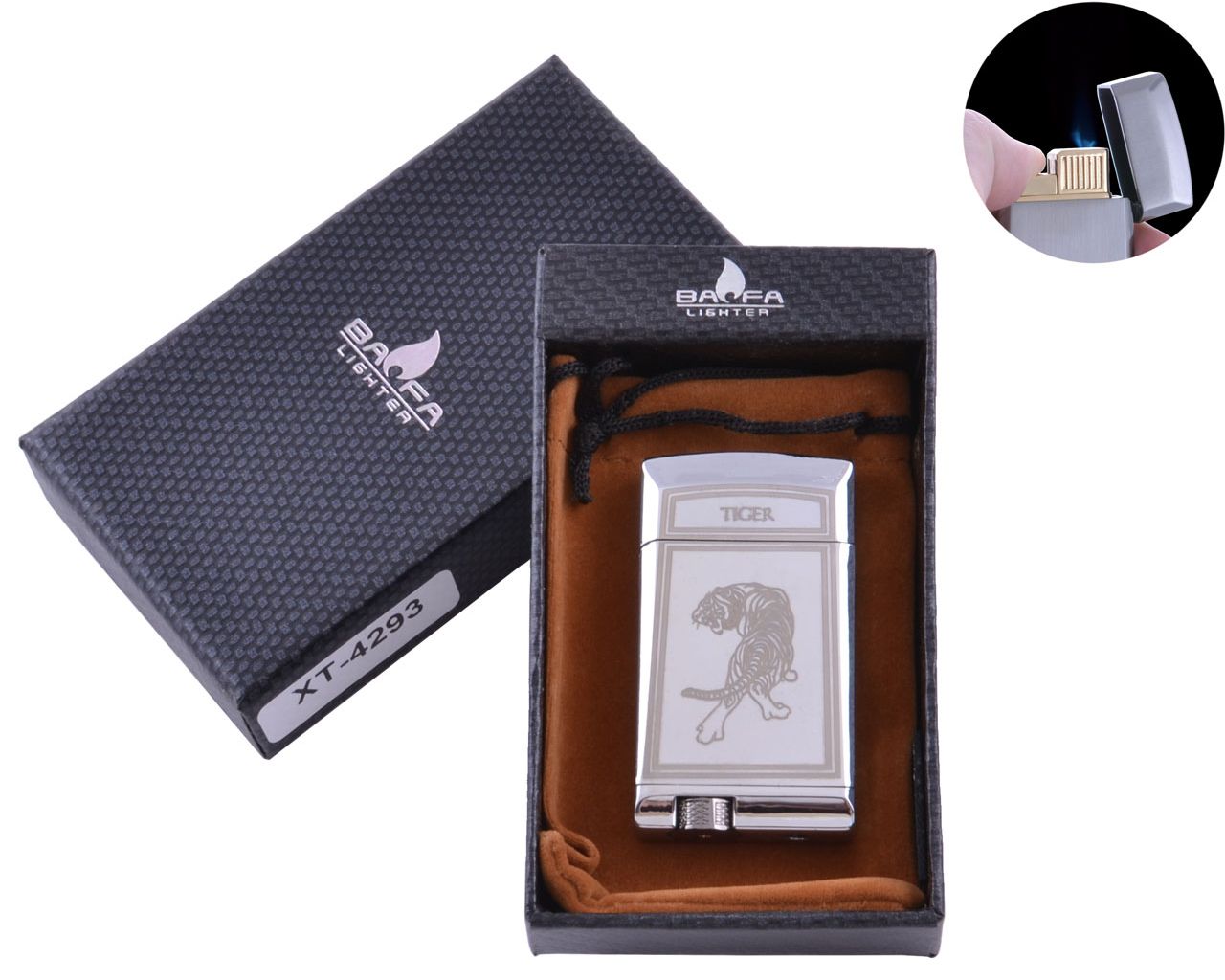 

Зажигалка в подарочной коробке BAOFA 74293 Silver