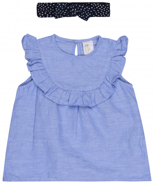 

Блуза с повязкой H&M 80см голубой 6663608
