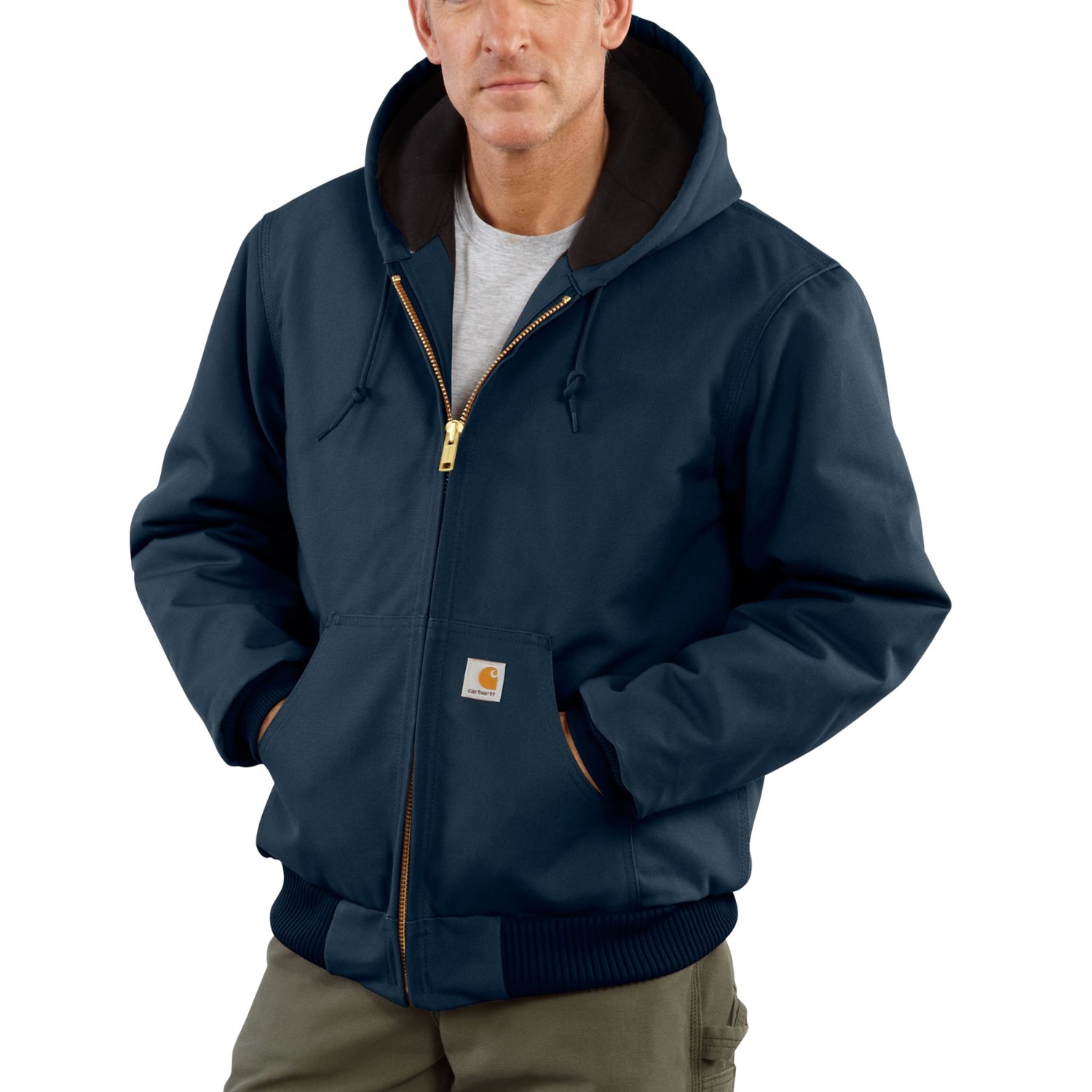

Куртка Carhartt J140 Active Quilted Flannel-Lined - Insulated, Factory Seconds (For Big and Tall Men) Dark Navy , 4XL (56)