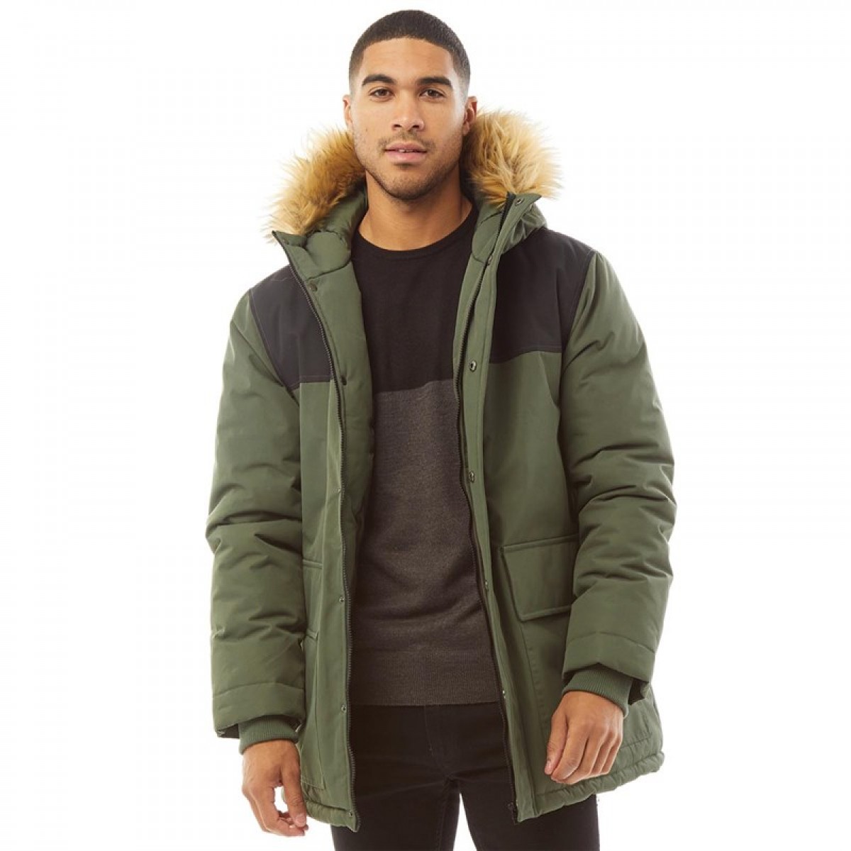

Парка French Connection 4 Contrast Black/Khaki Black, S (44)