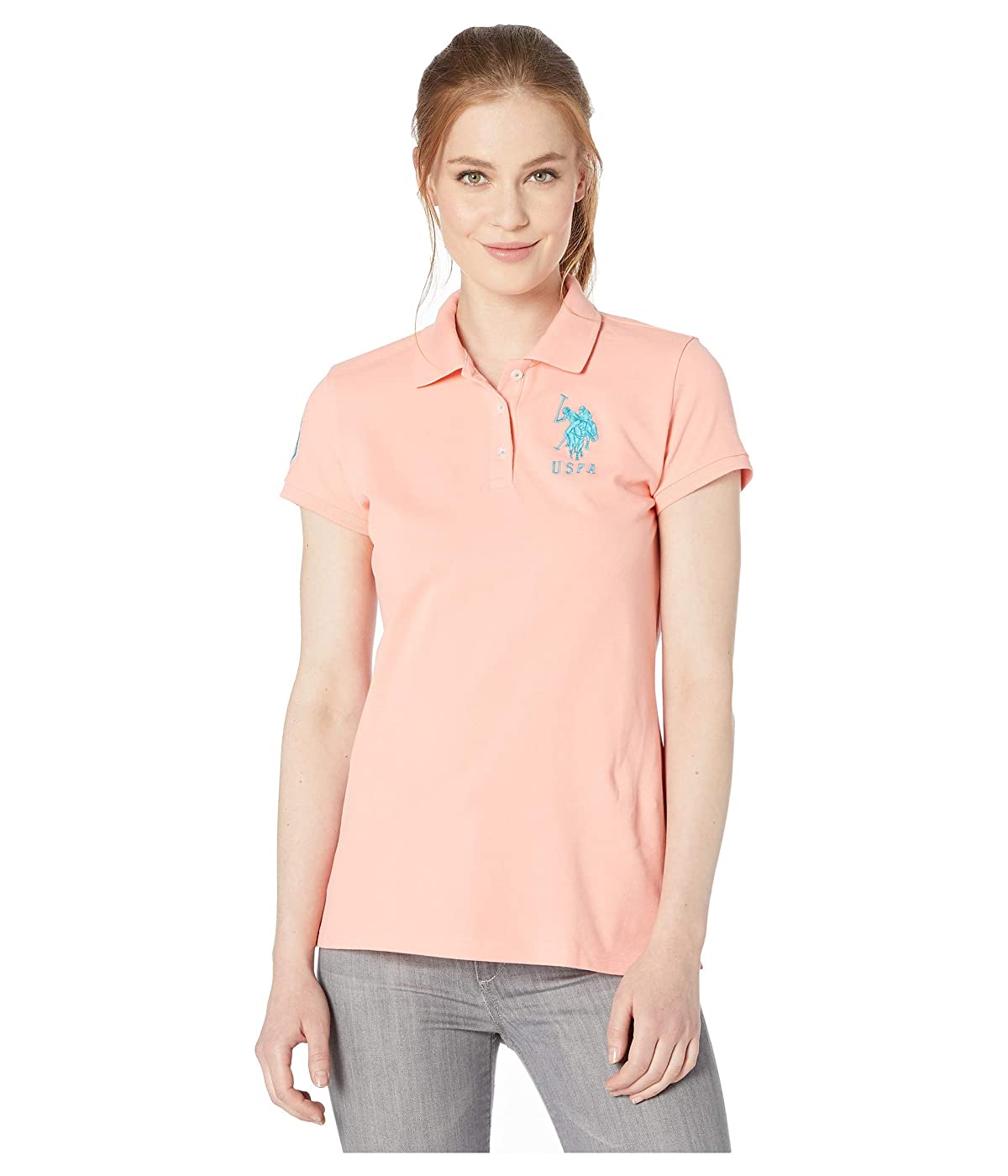 

Поло U.. POLO Neon Logos Short Sleeve Polo Shirt Papaya,  (44, Поло U.S. POLO Neon Logos Short Sleeve Polo Shirt Papaya, S (44)