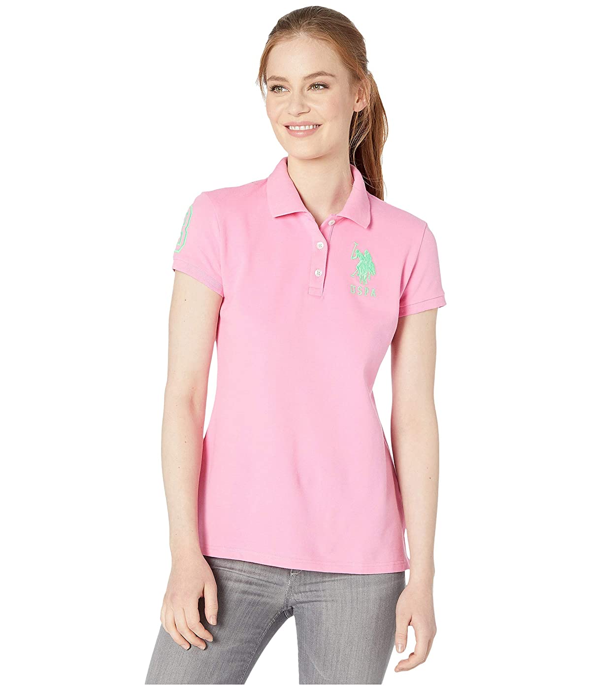 

Поло U.. POLO Neon Logos Short Sleeve Polo Shirt Pink Cabana,  (44, Поло U.S. POLO Neon Logos Short Sleeve Polo Shirt Pink Cabana, S (44)