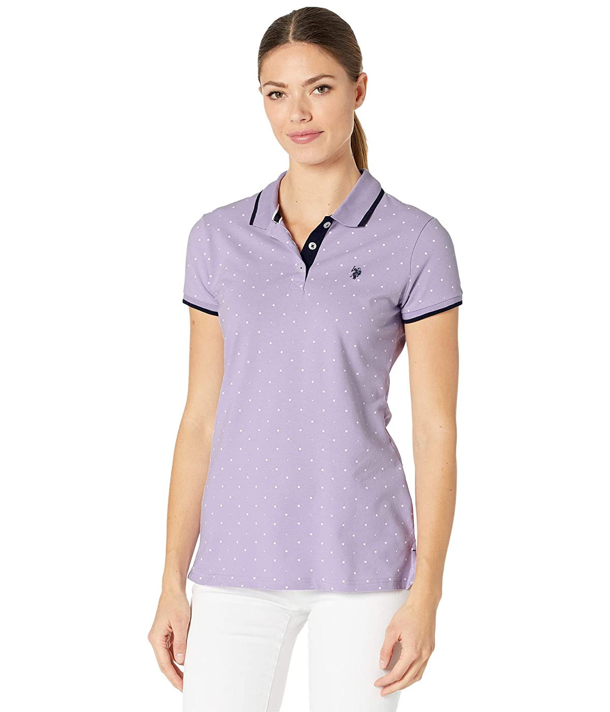 

Поло U.S. POLO Dot Print Polo Shirt Lavender Sail Purple/Navy, S (44)