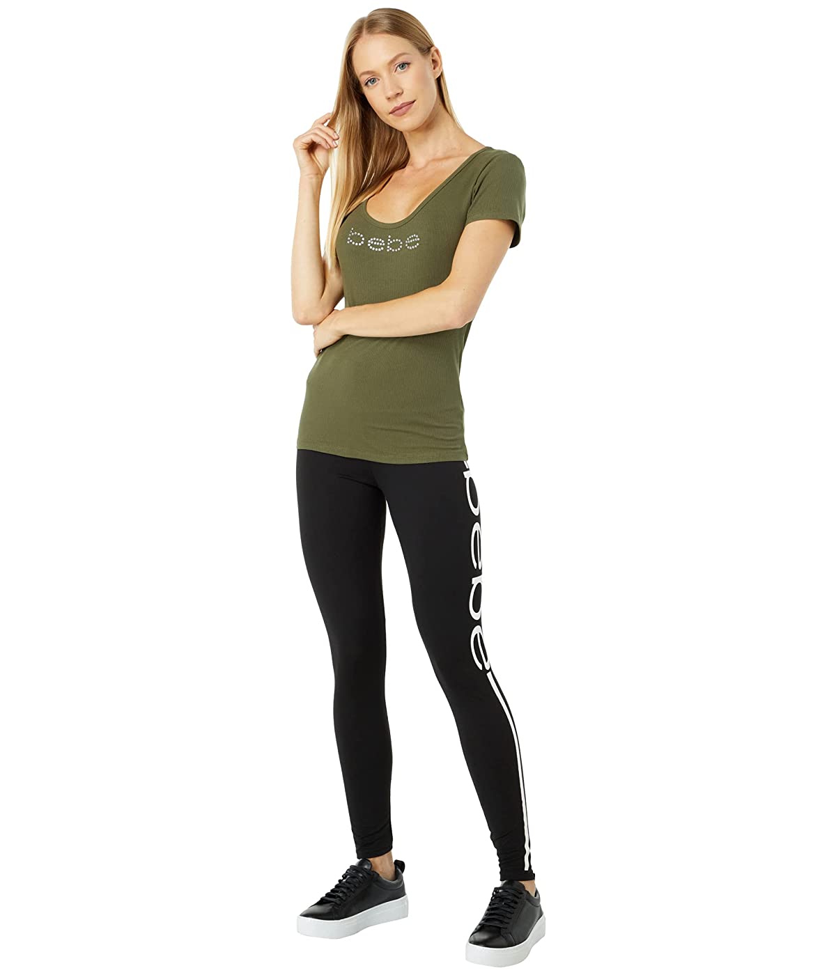 

Футболка bebe Bebe Logo Ribbed Tee Ivy Green,  (46, Футболка bebe Bebe Logo Ribbed Tee Ivy Green, M (46)