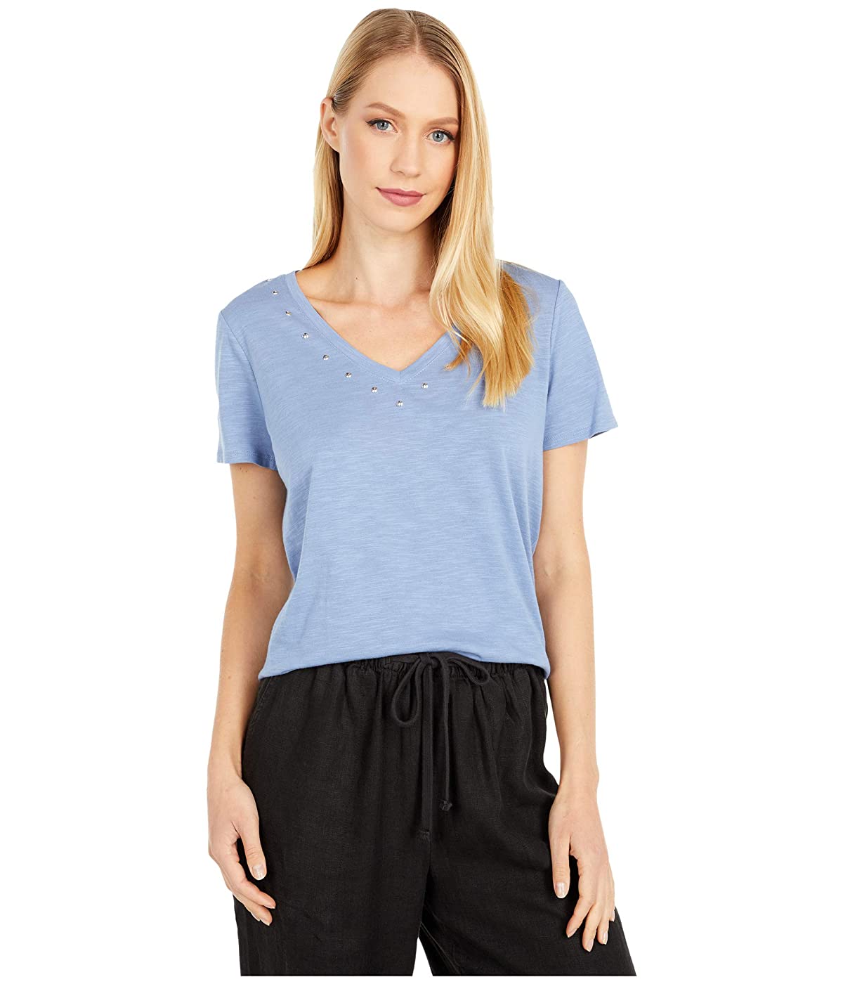 

Футболка Vince Camuto Short Sleeve Studded V-Neck Top Blue Cloud,  (42, Футболка Vince Camuto Short Sleeve Studded V-Neck Top Blue Cloud, XS (42)