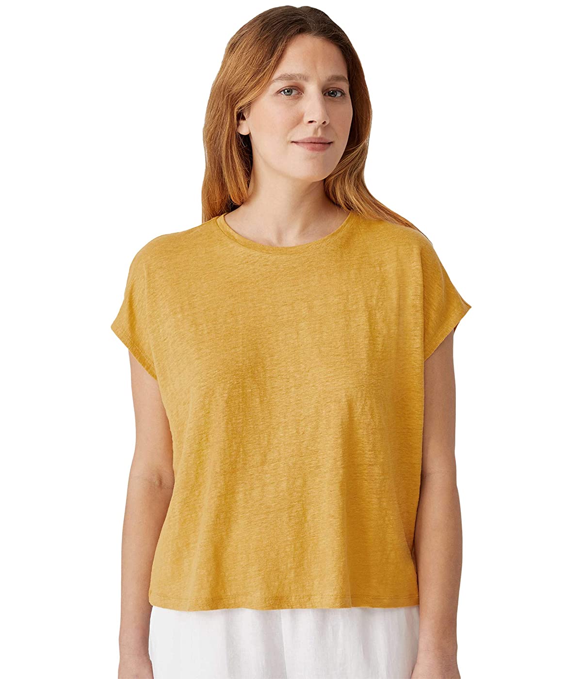 

Футболка Eileen Fisher Crew Neck Boxy Top in Organic Linen Jersey Marigold,  (46, Футболка Eileen Fisher Crew Neck Boxy Top in Organic Linen Jersey Marigold, M (46)