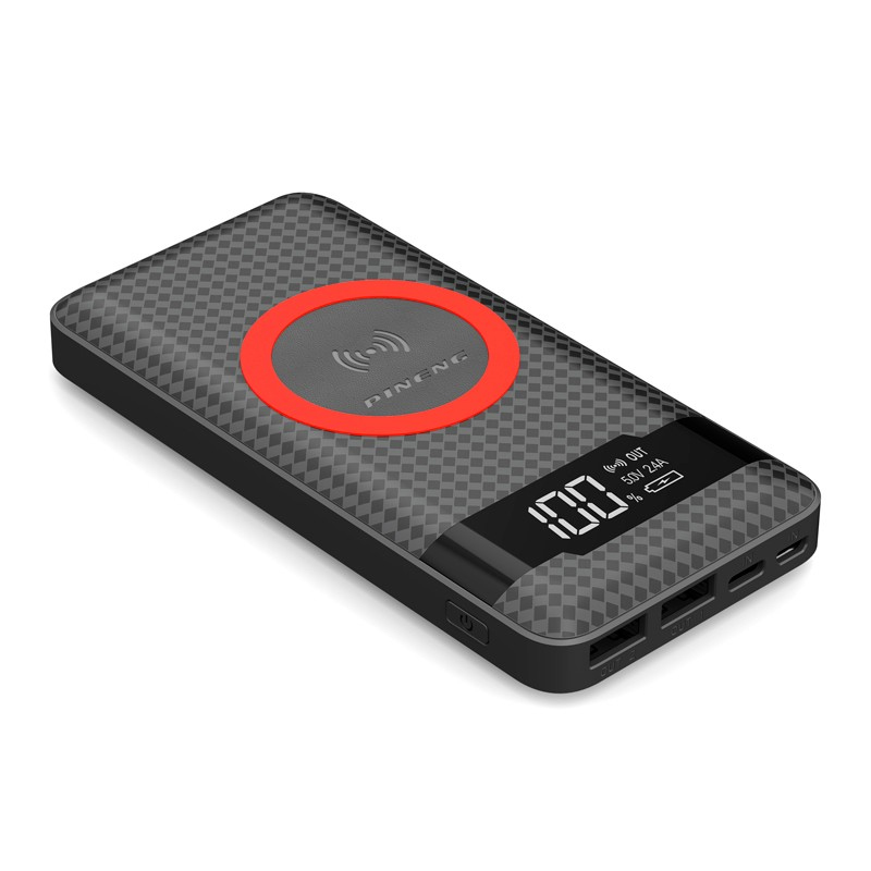 

Внешний аккумулятор Power Bank Pineng PN-886 10000 mAh Qi Wireless Black