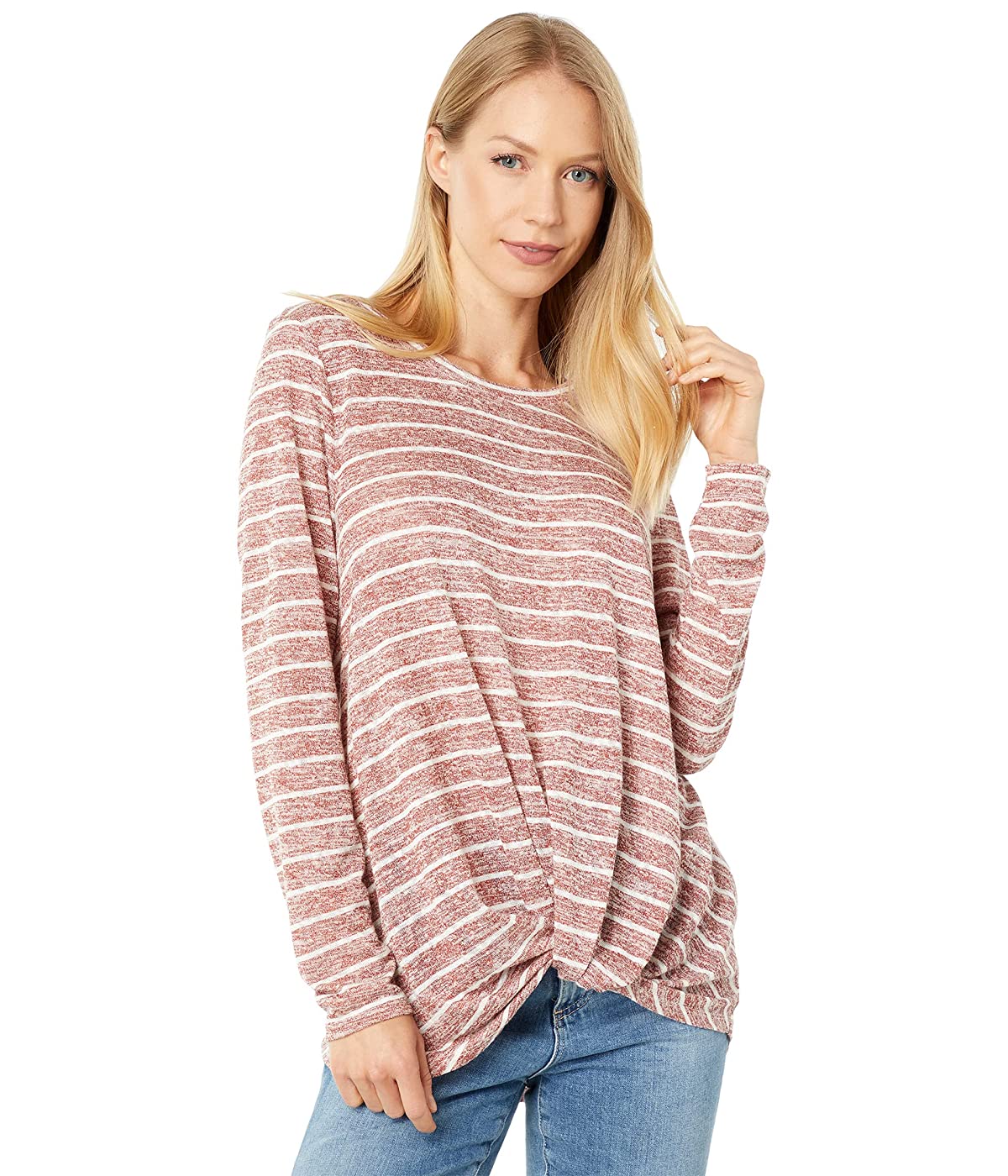 

Лонгслив Bobeau Long Sleeve Twist Front Top Baked Clay/White,  (50, Лонгслив Bobeau Long Sleeve Twist Front Top Baked Clay/White, XL (50)