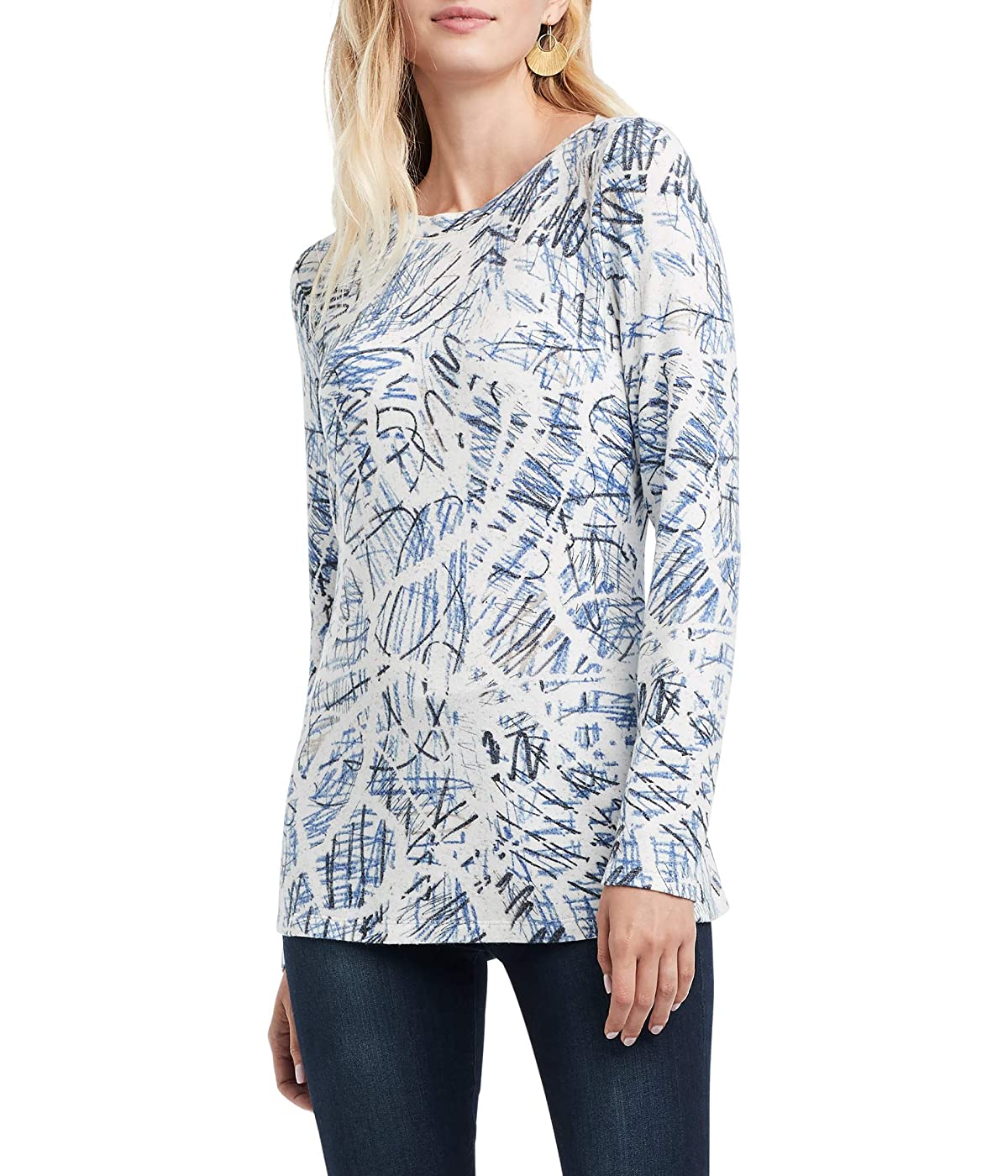 

Лонгслив NIC+ZOE Scribbled Up Top Blue Multi, XS (42)