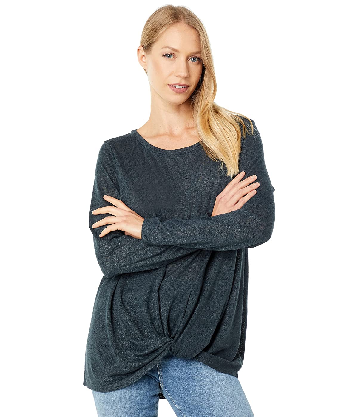 

Лонгслив Bobeau Long Sleeve Twist Front Top Pirate Black, XL (50)