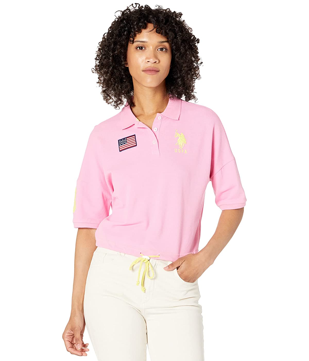 

Поло U.S. POLO Yarn-Dyed Striped Crop Shirt Pink Cabana,  (50, Поло U.S. POLO Yarn-Dyed Striped Crop Shirt Pink Cabana, XL (50)
