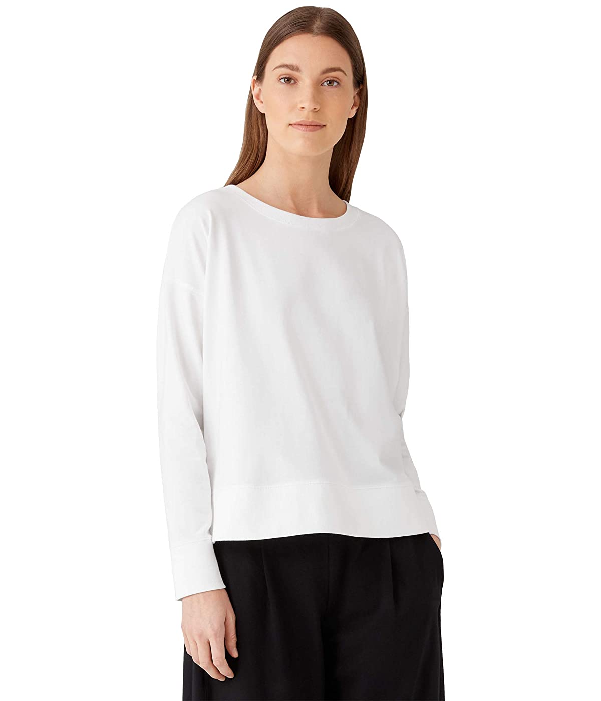 

Лонгслив Eileen Fisher Crew Neck Top with High-Low Hem in Organic Cotton Stretch Jersey White,  (54, Лонгслив Eileen Fisher Crew Neck Top with High-Low Hem in Organic Cotton Stretch Jersey White, 3X (54)