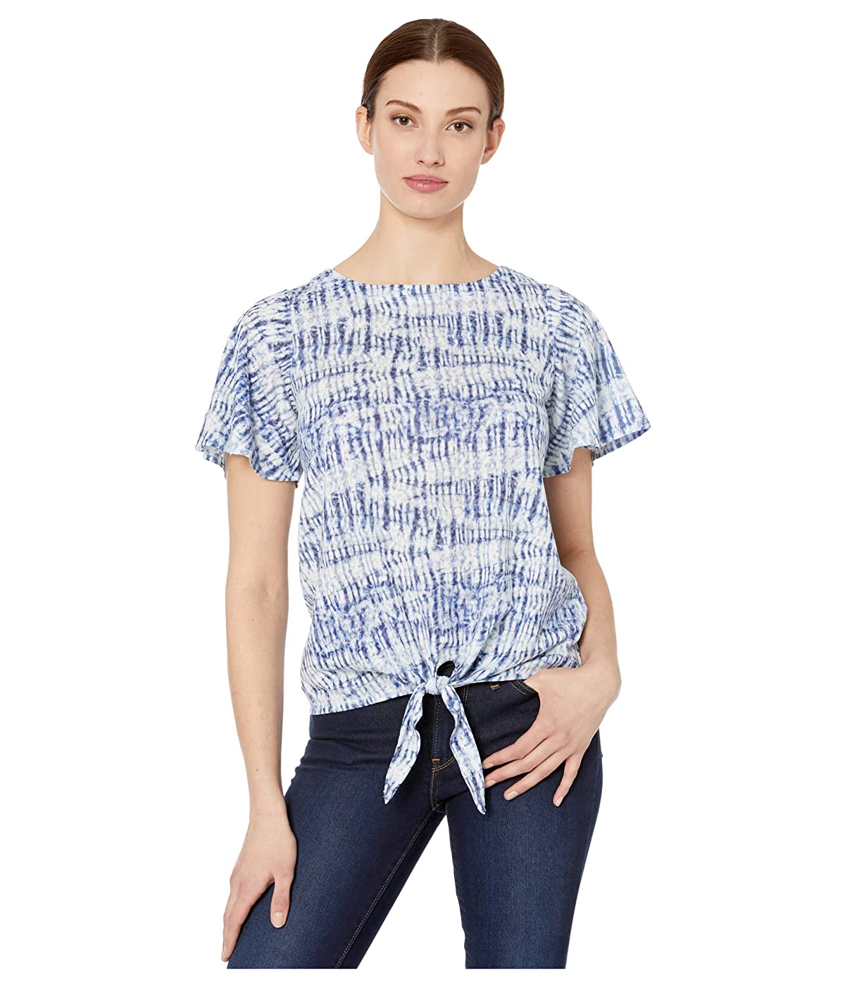 

Футболка FDJ Printed Burnout Dye Look Flutter Sleeve Top Indigo,  (42, Футболка FDJ Printed Burnout Dye Look Flutter Sleeve Top Indigo, XS (42)