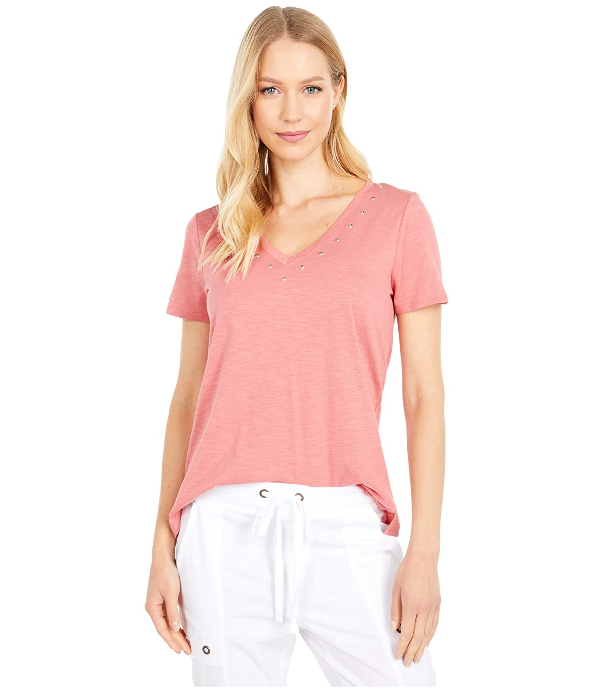 

Футболка Vince Camuto Short Sleeve Studded V-Neck Top Tuberose,  (42, Футболка Vince Camuto Short Sleeve Studded V-Neck Top Tuberose, XS (42)