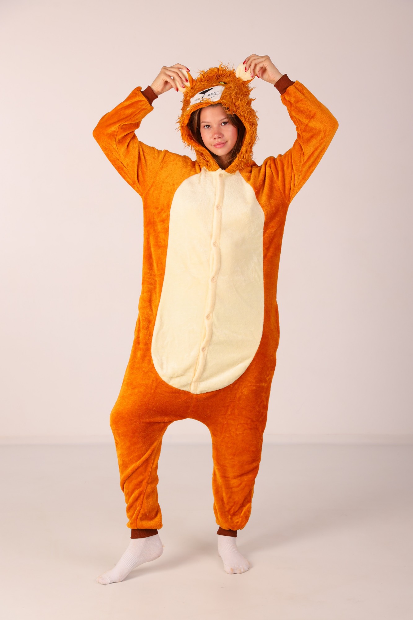 

Пижама Кигуруми Слип Для Мальчиков Kigurumi Лев Коричневый 120-130 см. (2025/2)
